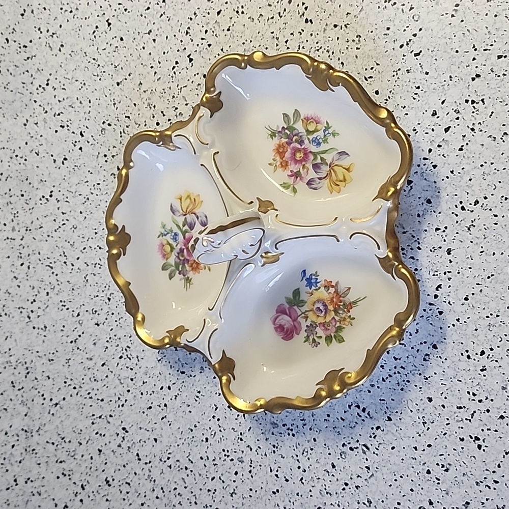 Rare Trio Relish/Candy Dish East Germany JIMenau Graf von Henneberg Porzellan